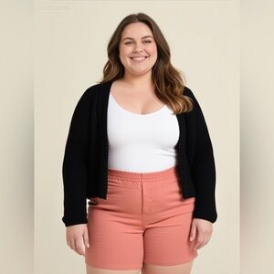 Southern Lady Coral Shorts Size 16 Elastic Waist Spring Wear Plus Size Shorts